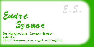 endre szomor business card